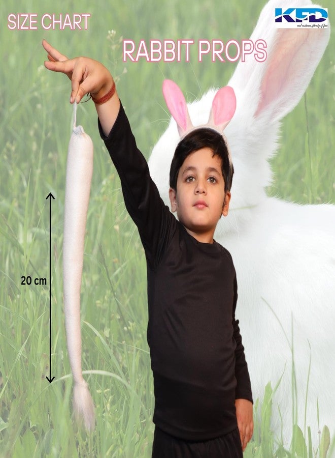 كاكو فانسي دريسيس طقم طوق شعر وذيل أرنب من كاكو للأطفال | إكسسوار زي الأرنب للأزياء التنكرية، عيد الفصح، والمسرحيات المدرسية | مصنوع من قماش قطيفة ناعم - Image 4